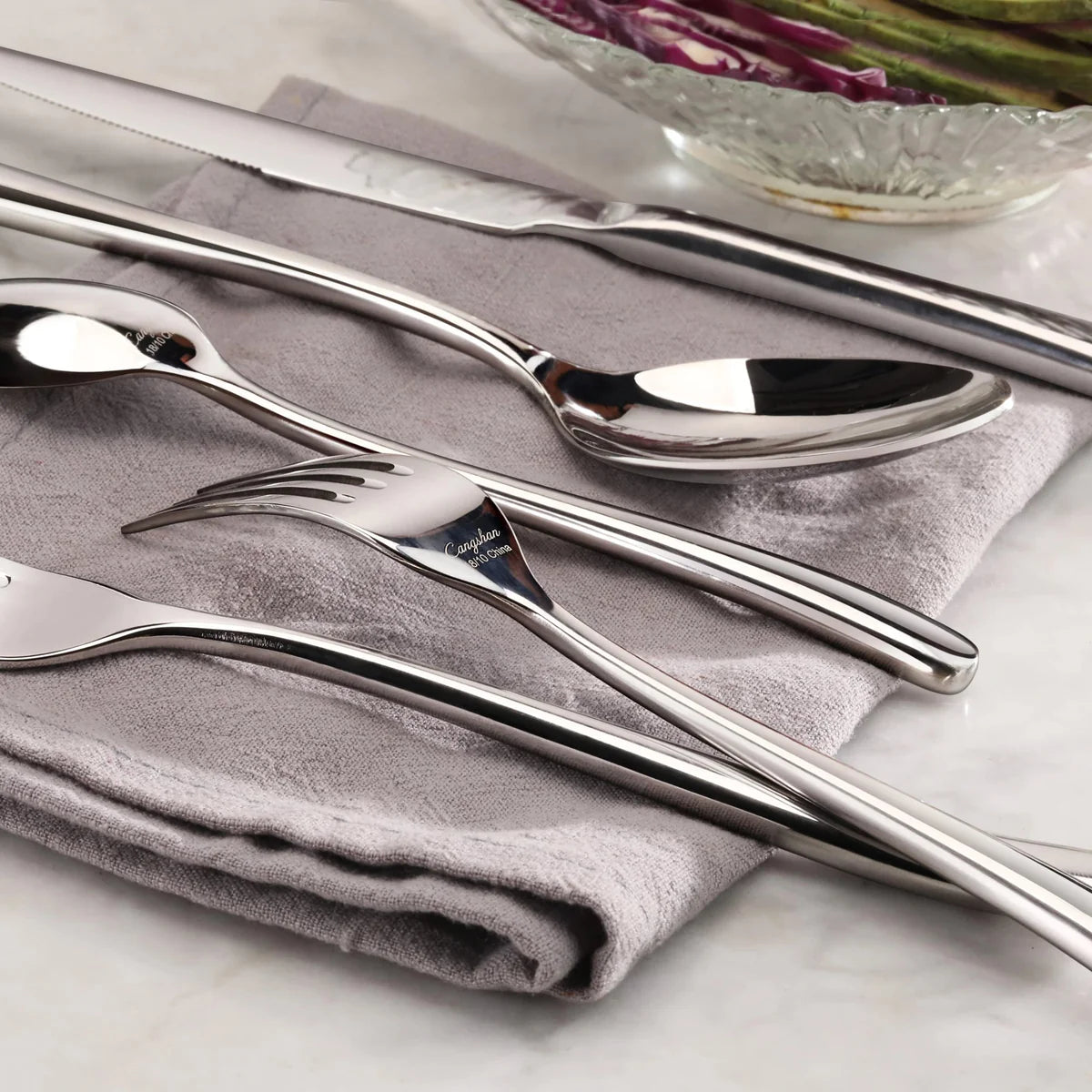 Cangshan Rain II Flatware: Forged Dinner Spoon