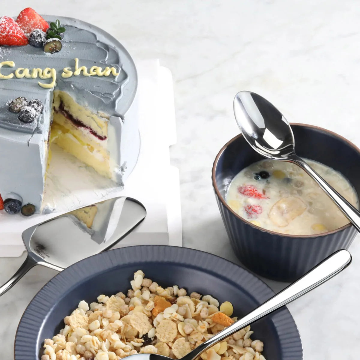 Cangshan Rain II Flatware: Forged Serving Spoon