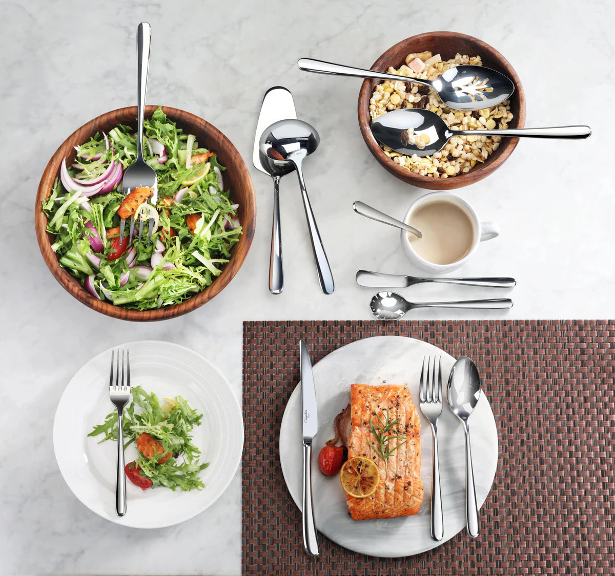 Cangshan Rain II Flatware: Forged Slotted Serving Spoon