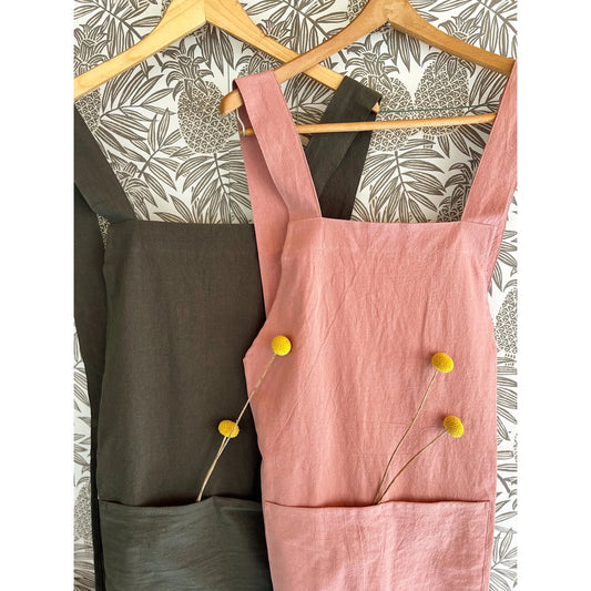 Cate Paper Co. Cross Back Apron: Pine Green