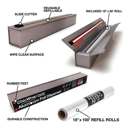 ChicWrap Aluminum Foil Dispenser: 18", Stainless