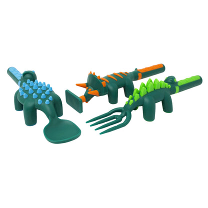 Constructive Eating Utensil Set: Dino, Green