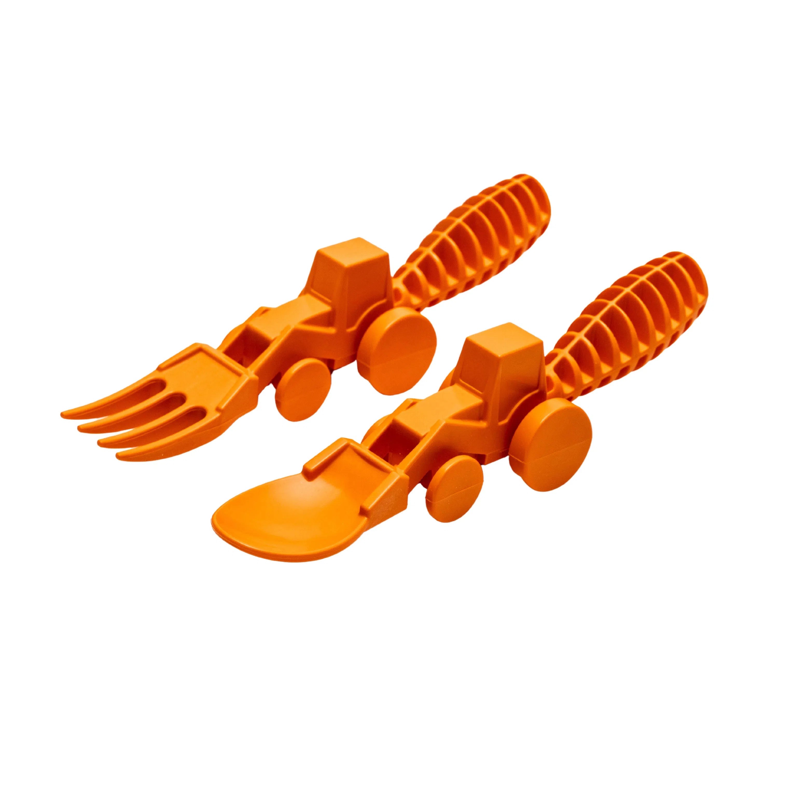 Constructive Eating Utensil Set: Tractors, Orange – Popover Kitchen ...