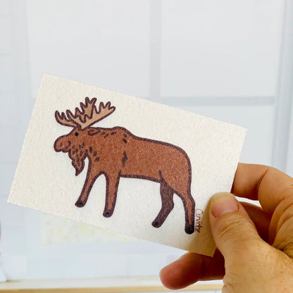 Corvidae Compostable Pop-Up Sponges (Set of 3): Bear, Moose, BIson