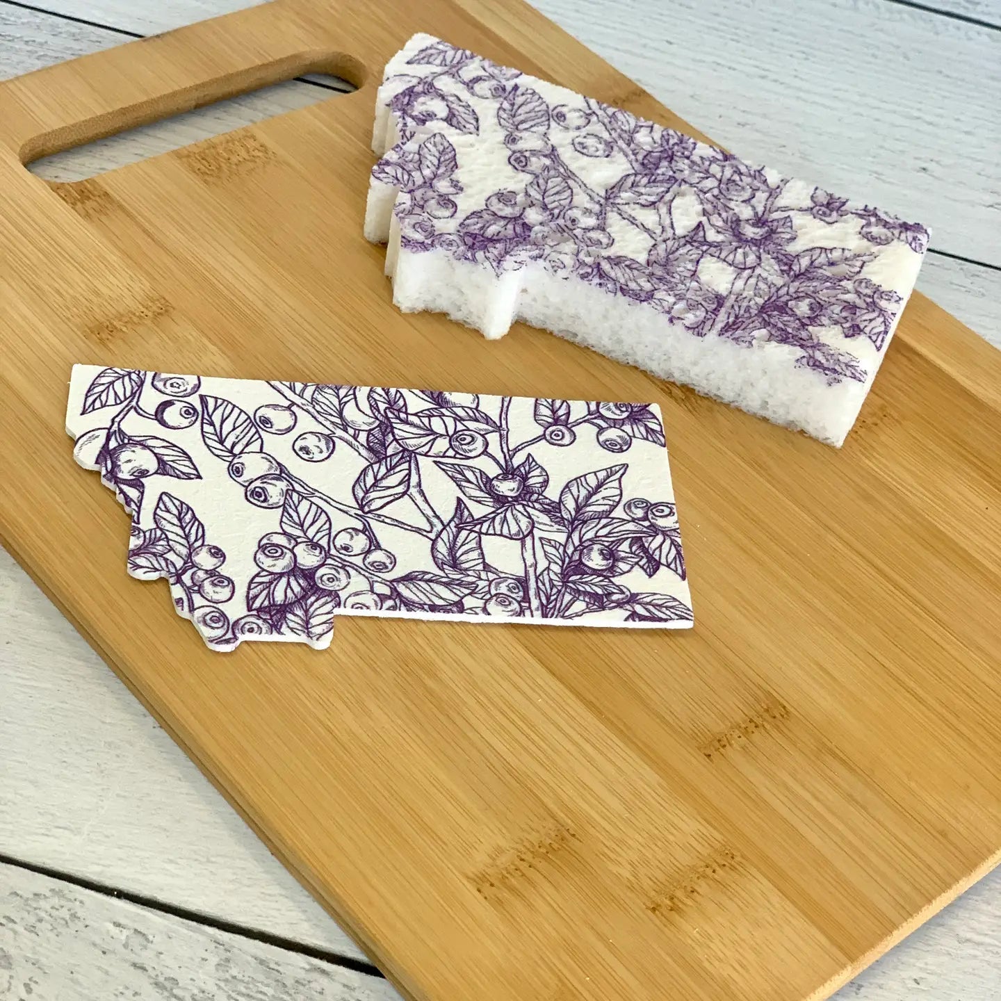 Corvidae Compostable Pop-Up Sponges (Set of 3): Montana Shaped, Huckleberry