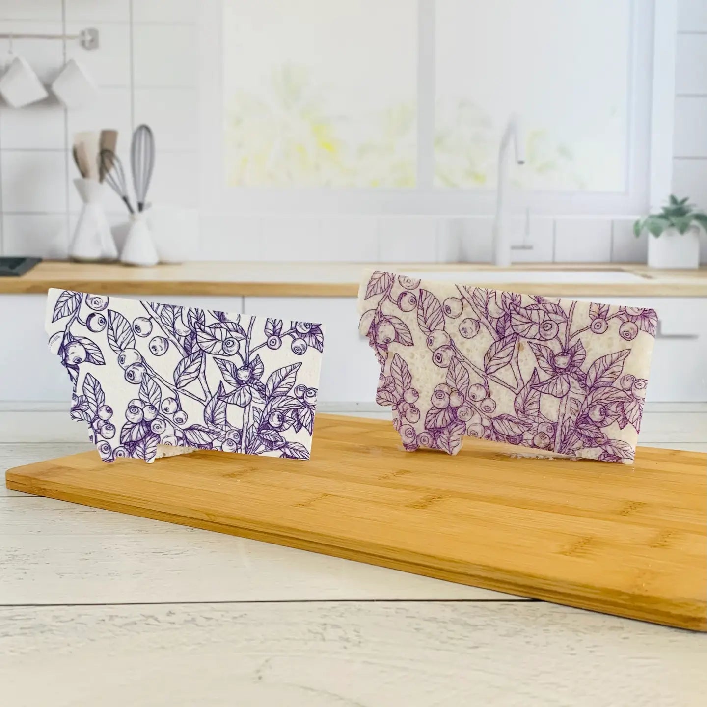 Corvidae Compostable Pop-Up Sponges (Set of 3): Montana Shaped, Huckleberry