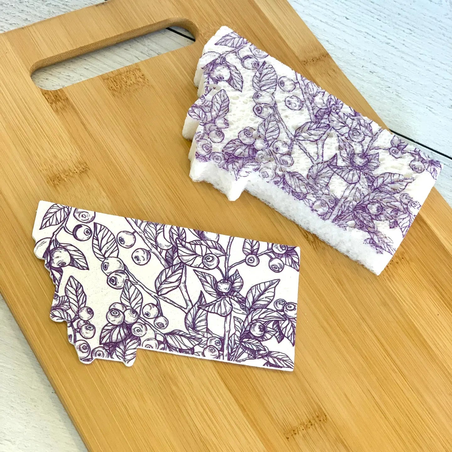 Corvidae Compostable Pop-Up Sponges (Set of 3): Montana Shaped, Huckleberry