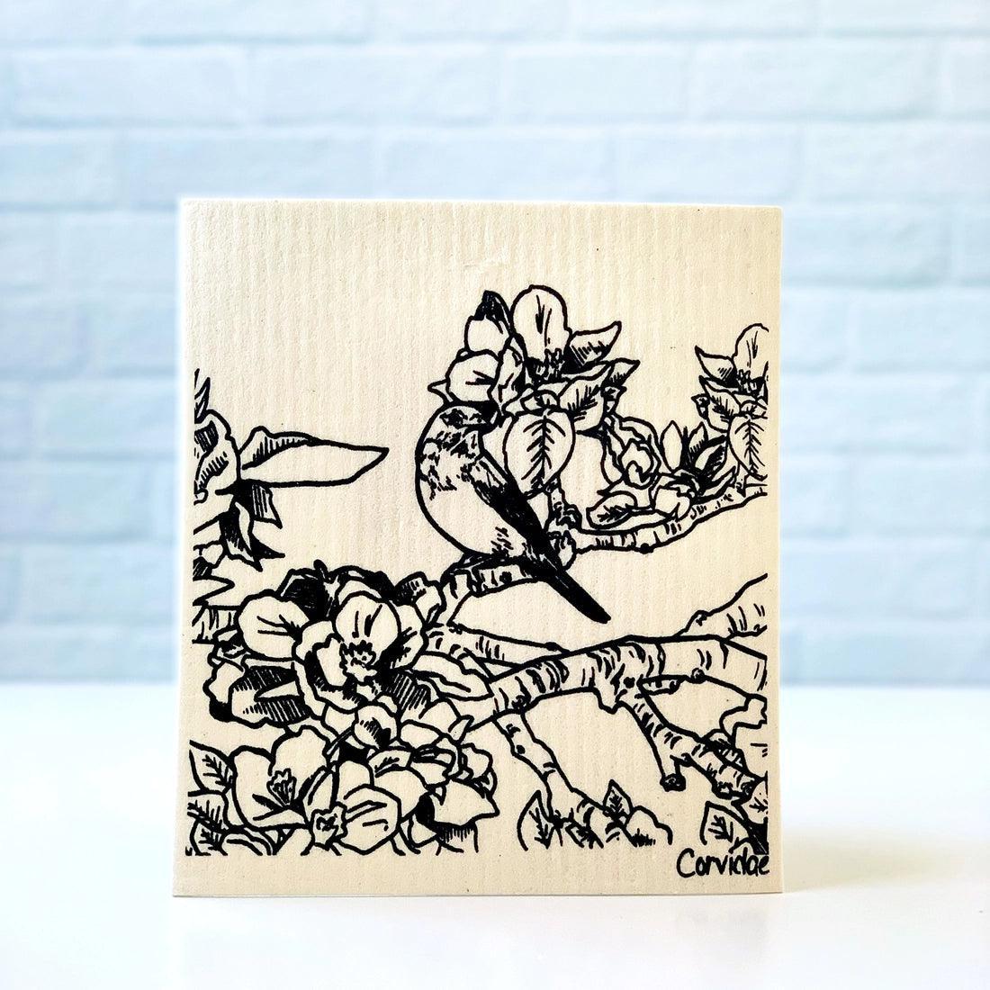 Corvidae Swedish Dishcloth: Bluebird