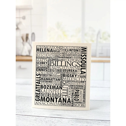 Corvidae Swedish Dishcloth: Montana Cities