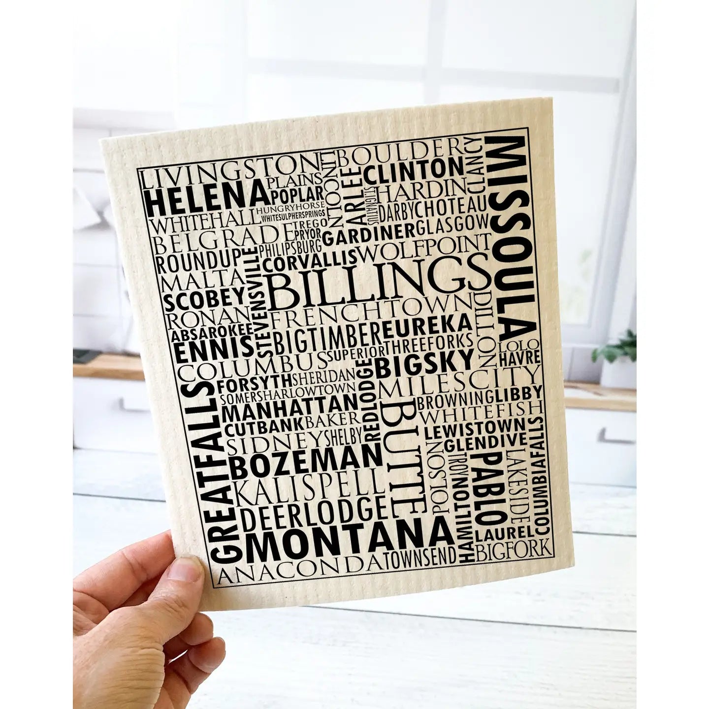 Corvidae Swedish Dishcloth: Montana Cities
