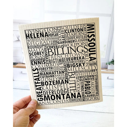 Corvidae Swedish Dishcloth: Montana Cities