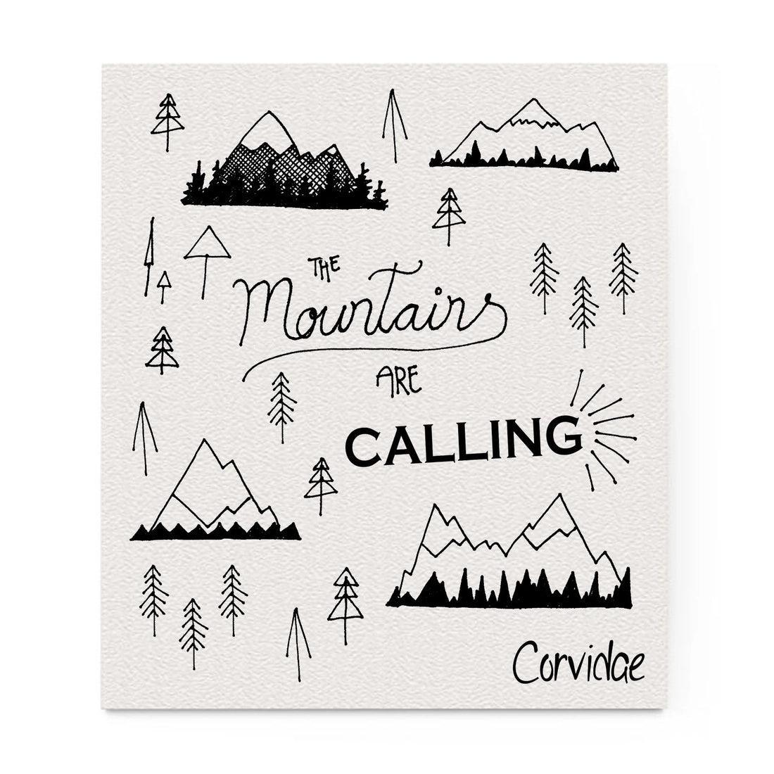 Corvidae Swedish Dishcloth: Mountains Are Calling