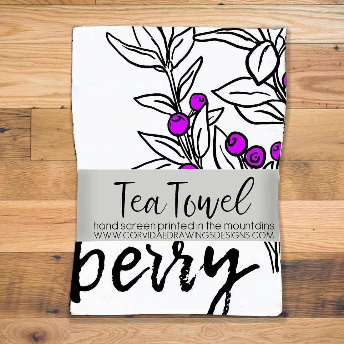 Corvidae Tea Towel: I'm Your Huckleberry