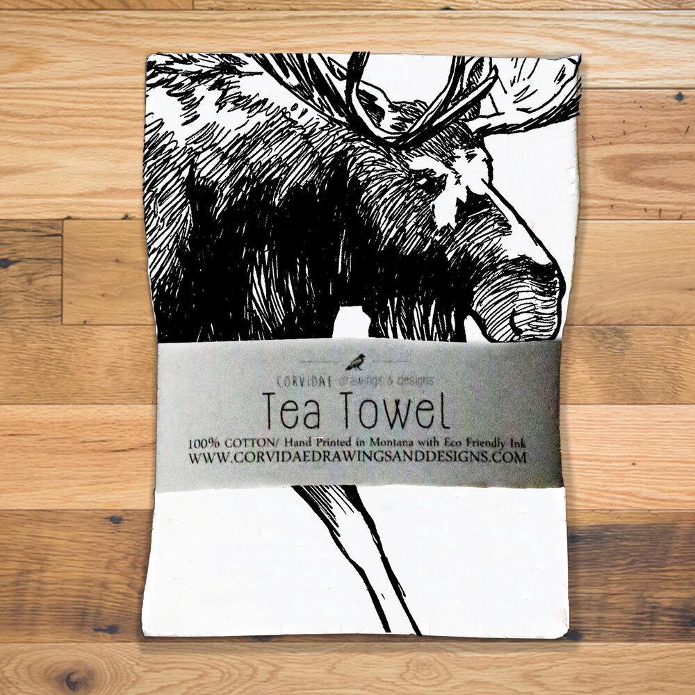 Corvidae Tea Towel: Moose