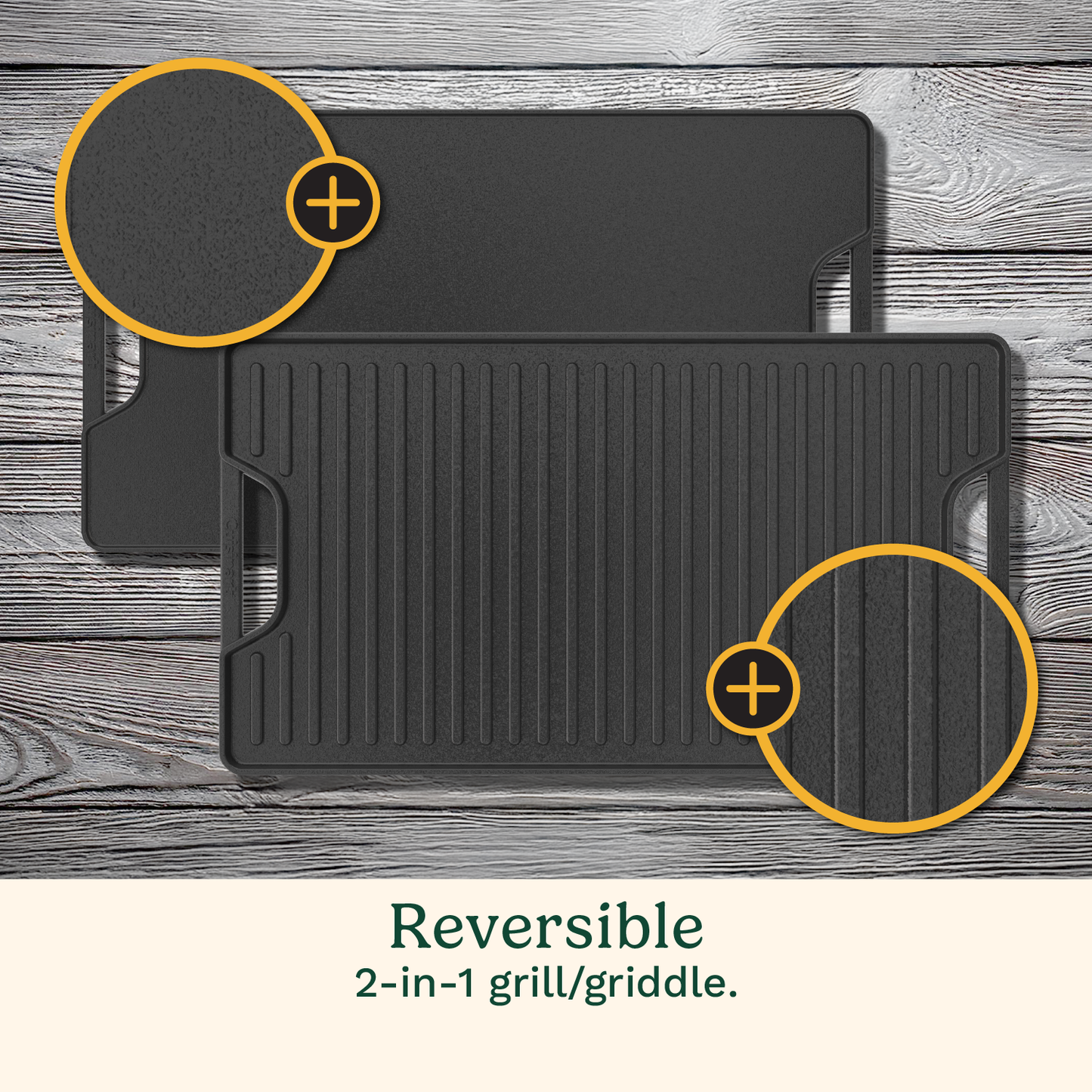 Cuisinart Reversible 2-in-1 Cast Iron Grill / Griddle Plate
