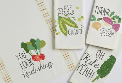 DII Dishtowel: Punny Veggies