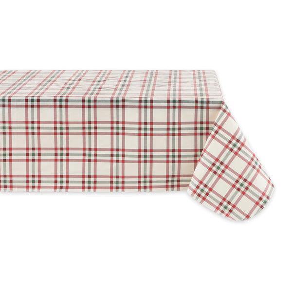 DII EcoVinyl Tablecloth: Cream Plaid