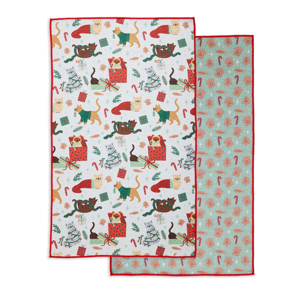 DII Microfiber Dishtowel: Christmas Kitties