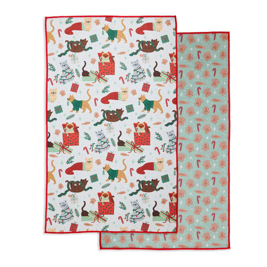 DII Microfiber Dishtowel: Christmas Kitties