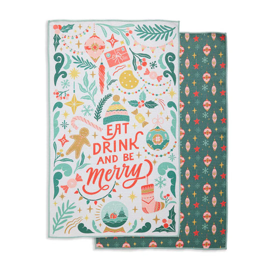 DII Microfiber Dishtowel: Eat Drink Be Merry
