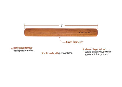 Earlywood Dumpling Pin: Jatoba, Ebony, Maple Stripe