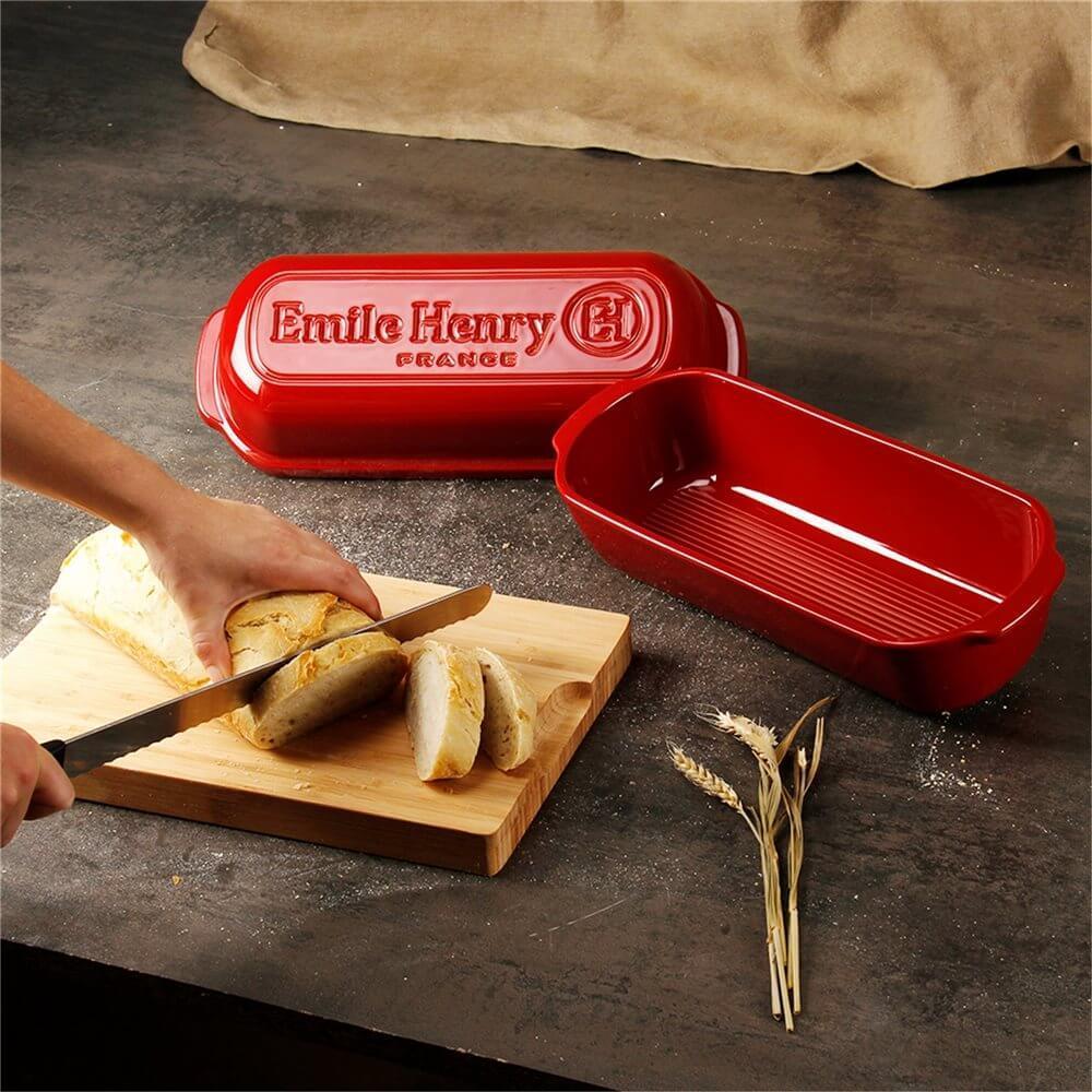 Emile Henry Bread Baker: Italian / Pullman, Burgundy
