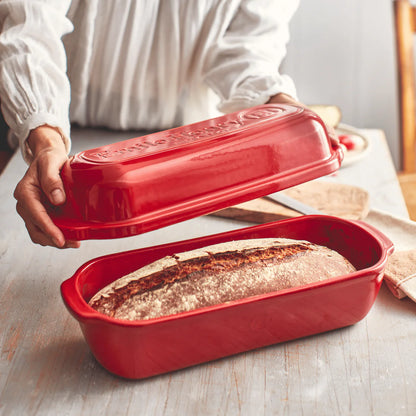 Emile Henry Bread Baker: Italian / Pullman, Poppy Red