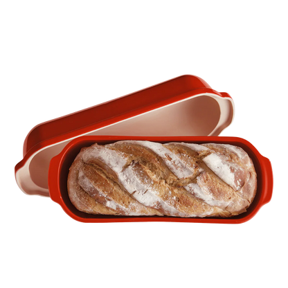 Emile Henry Bread Baker: Italian / Pullman, Poppy Red