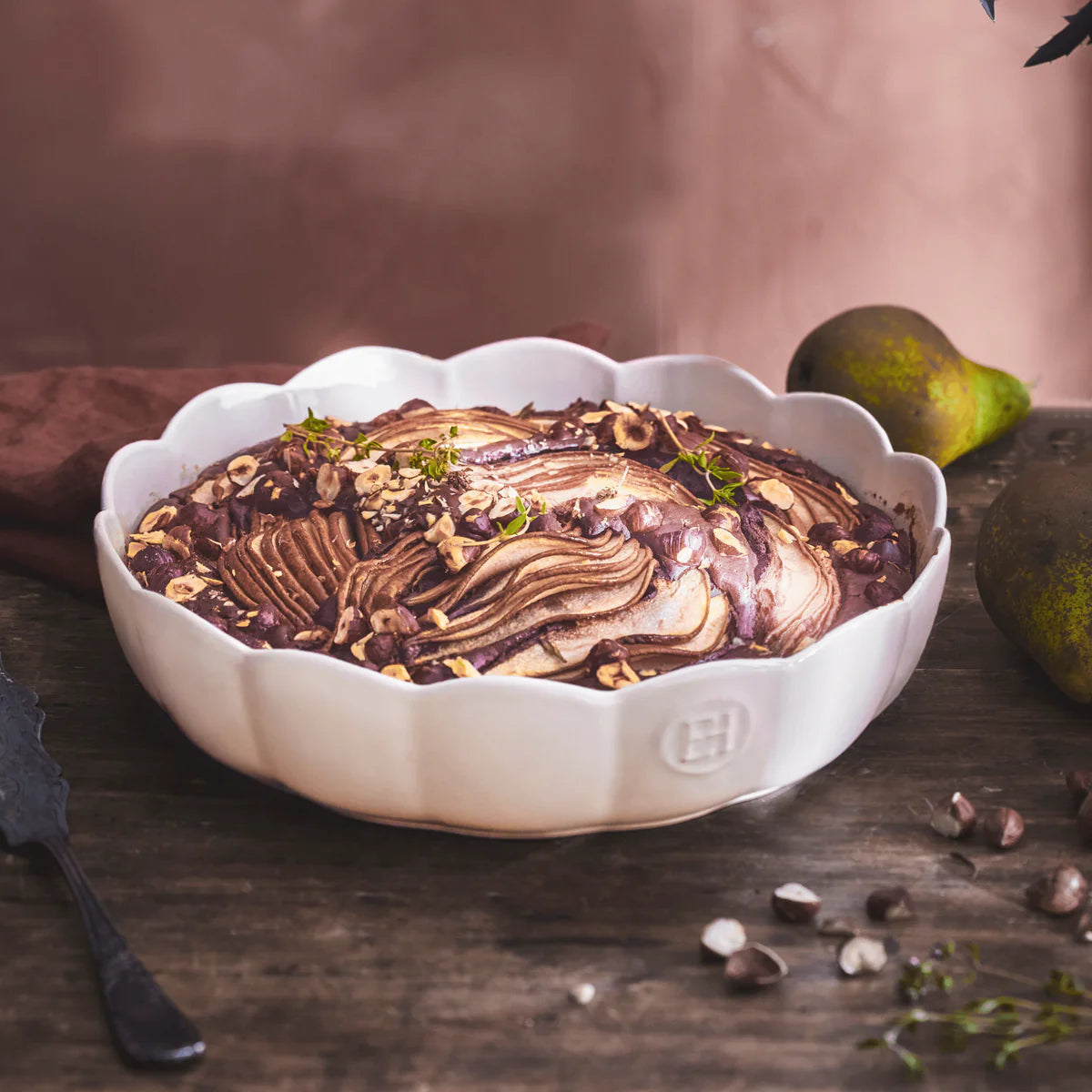 Emile Henry Cake Dish: Madeleine Round, Clay