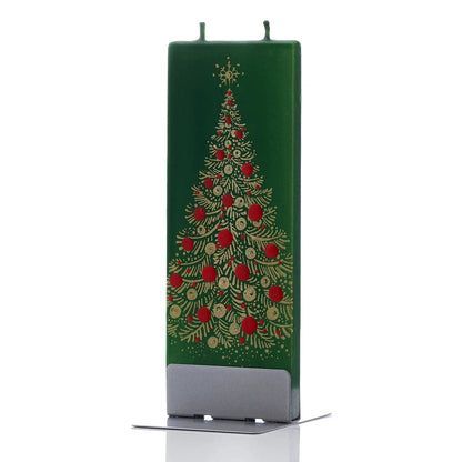 Flatyz Candle: Gold Christmas Tree On Green
