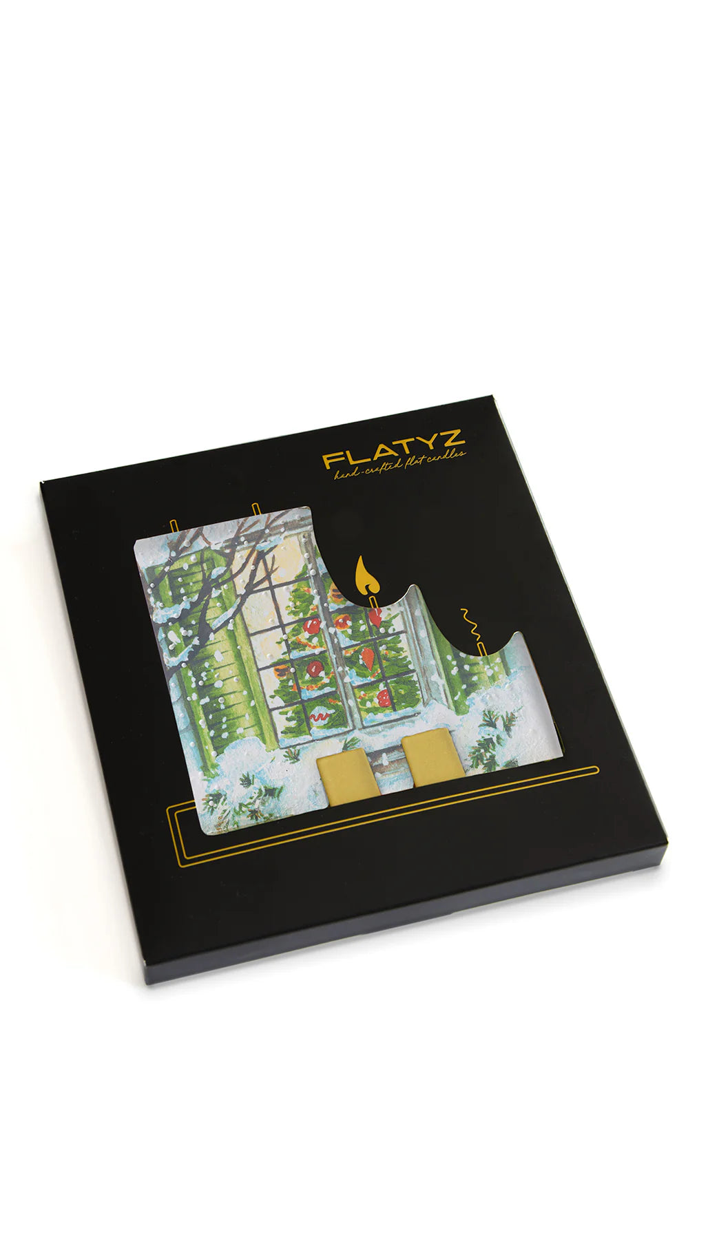 Flatyz Square Candle: Christmas Tree in Window