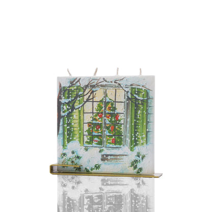 Flatyz Square Candle: Christmas Tree in Window
