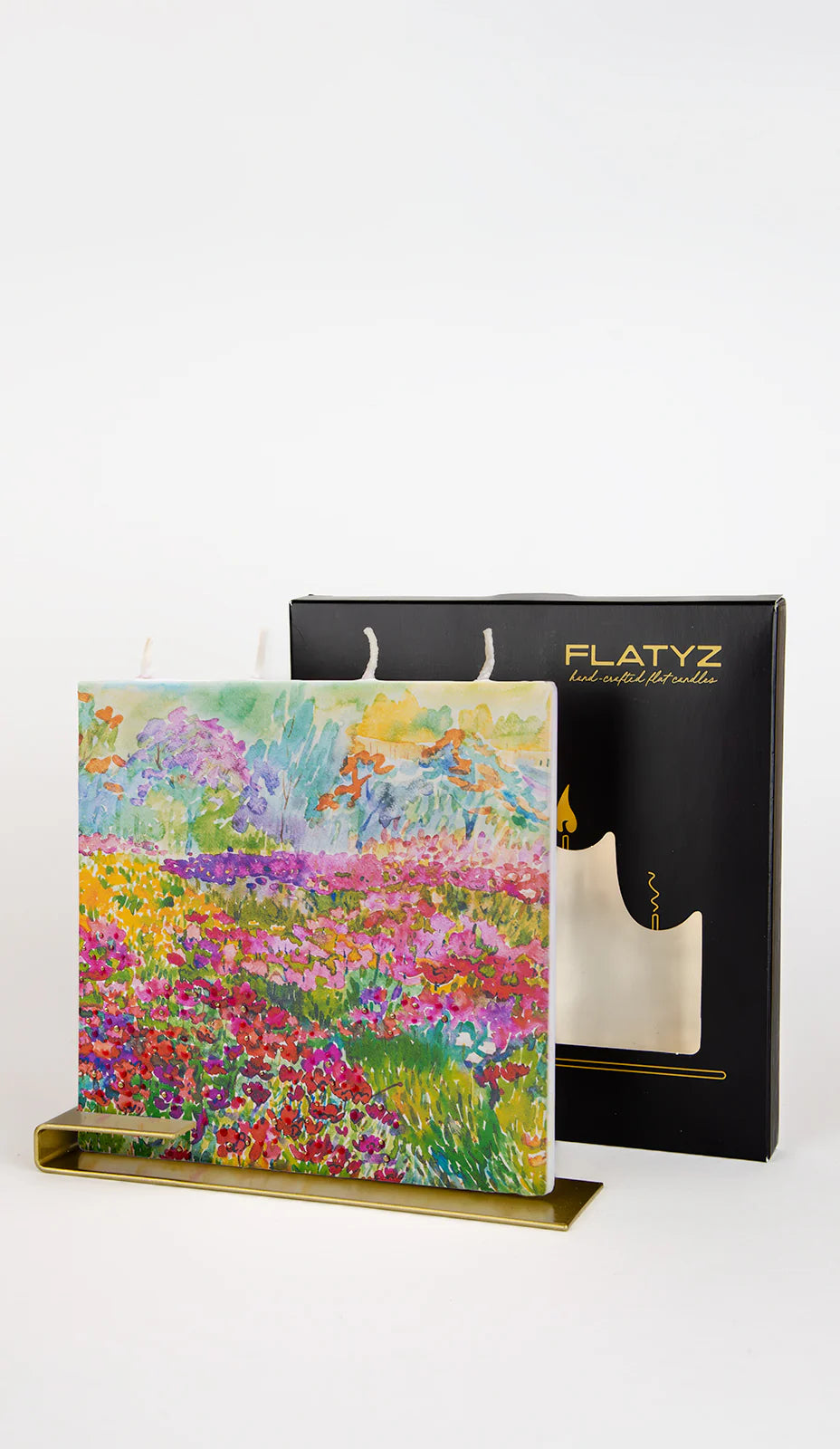 Flatyz Square Candle: Colorful Field of Wild Flowers