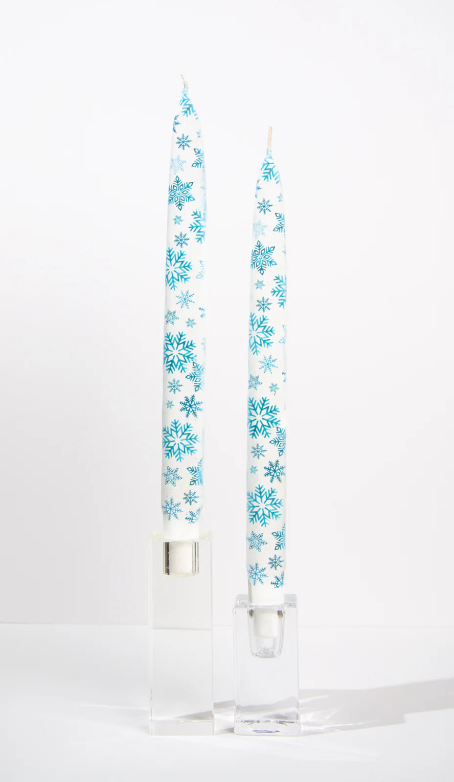 Flatyz Tapers (Set of 2): Blue Snowflakes