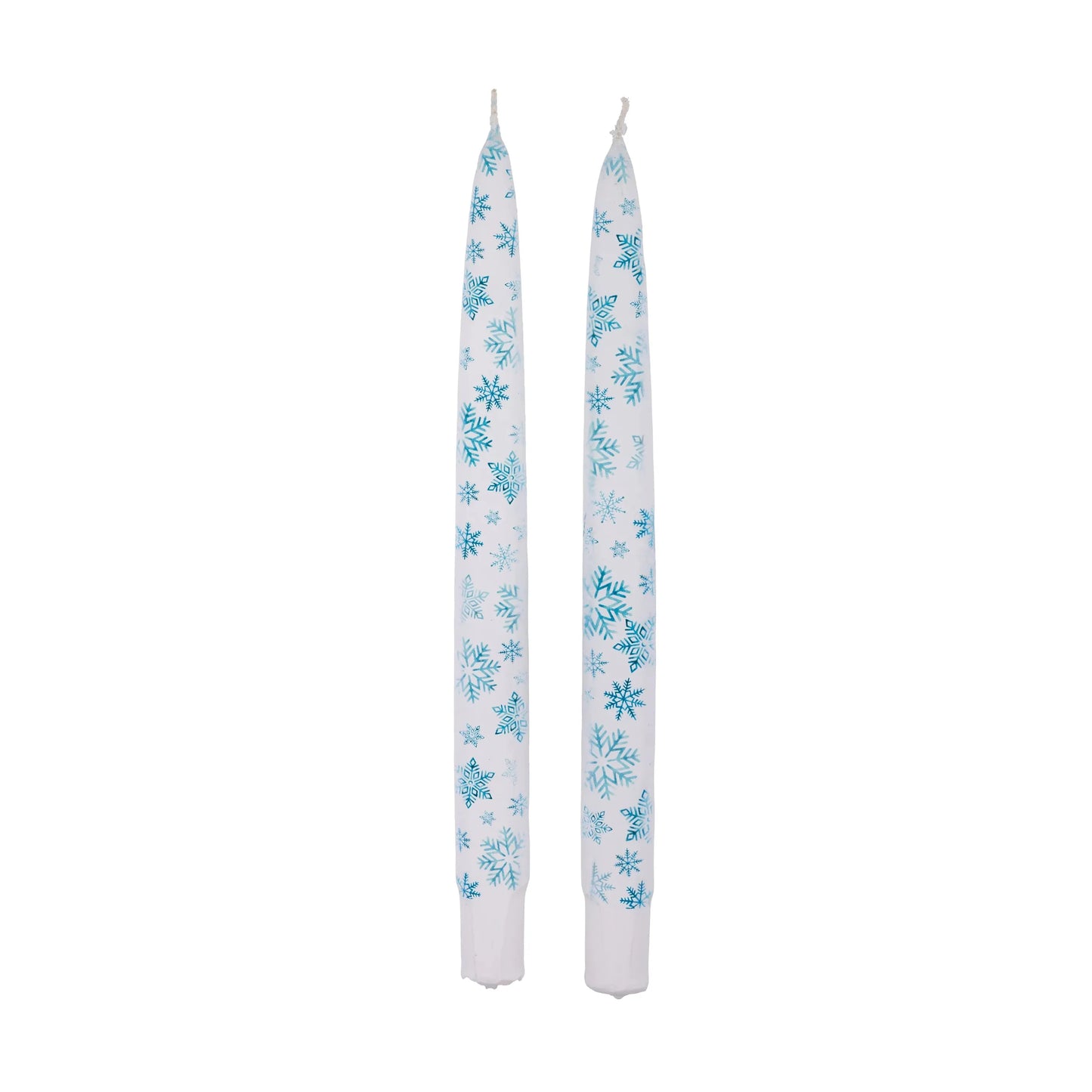 Flatyz Tapers (Set of 2): Blue Snowflakes