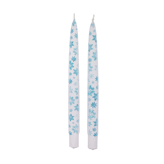 Flatyz Tapers (Set of 2): Blue Snowflakes