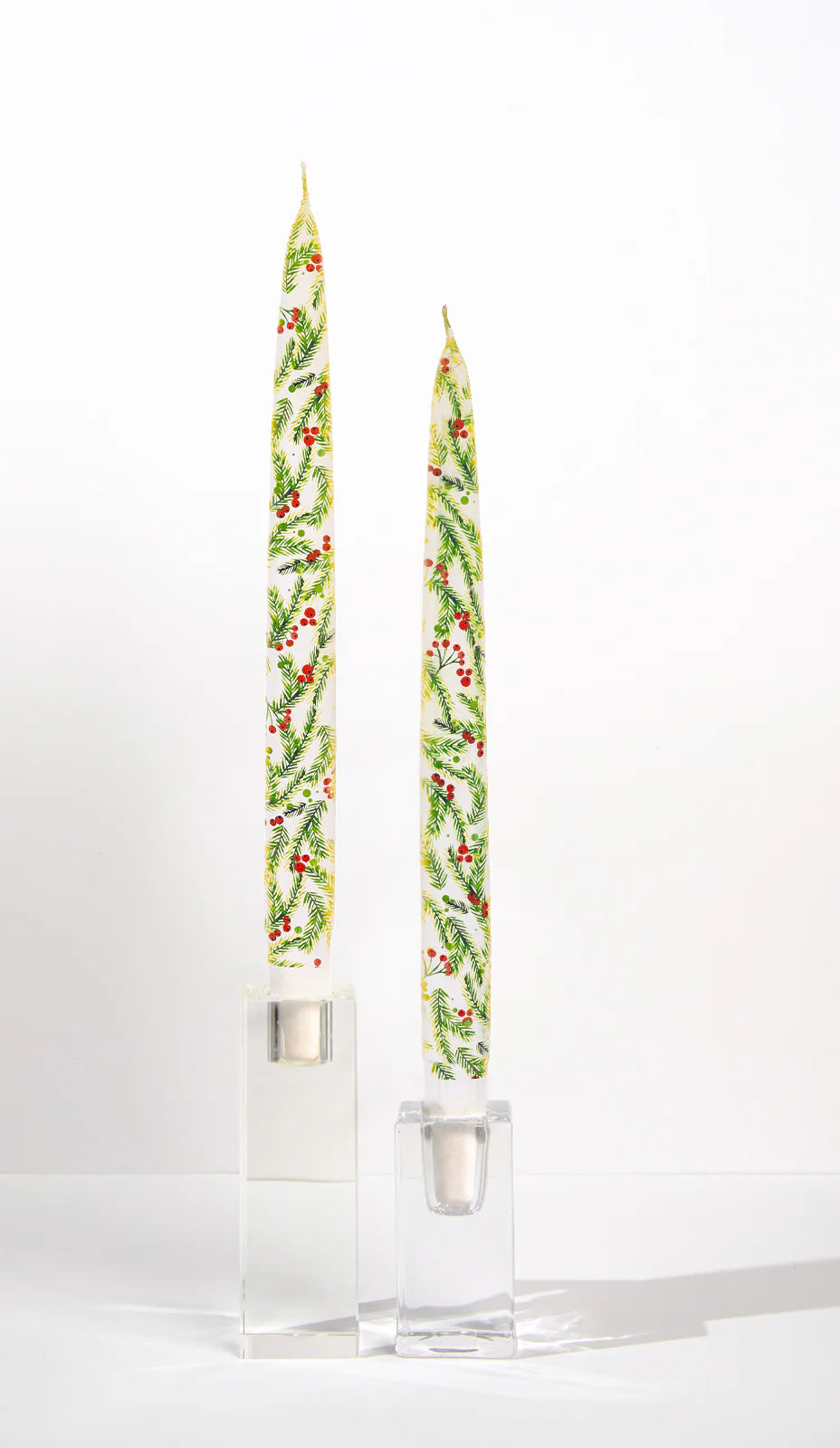 Flatyz Tapers (Set of 2): Christmas Pine Needles and Berries