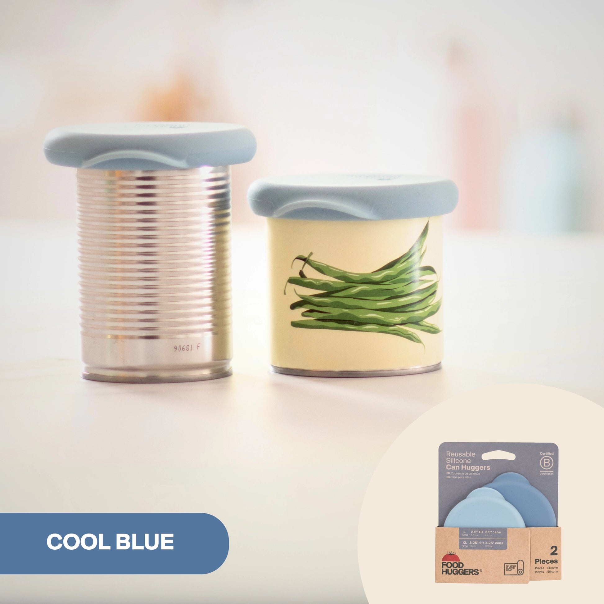 Food Huggers Can Huggers (Set of 2): Cool Blue