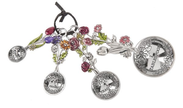Ganz Measuring Spoons (Set of 4): Flower Bouquet