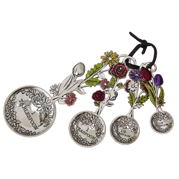 Ganz Measuring Spoons (Set of 4): Flower Bouquet