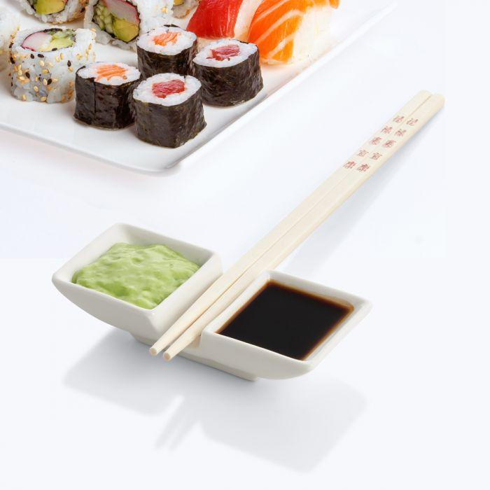 Helen's Asian Kitchen Chopstick Rest Sauce Dishes (Set of 2)
