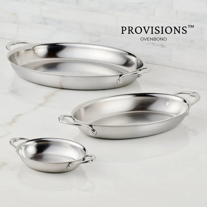 Hestan Provisions Clad Oval Au Gratin: Medium