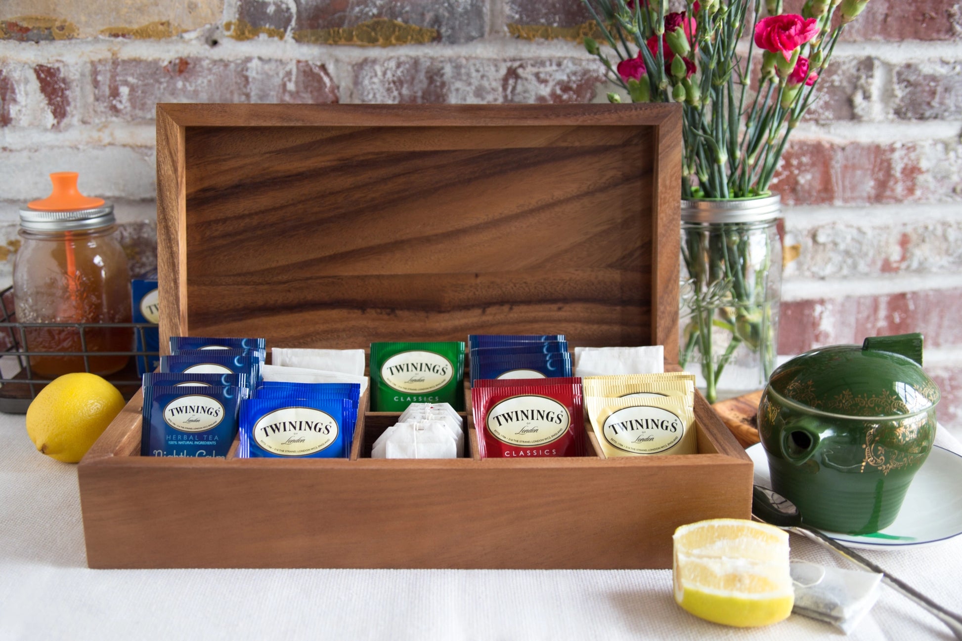 Ironwood Tea Storage Box: 10-Cell