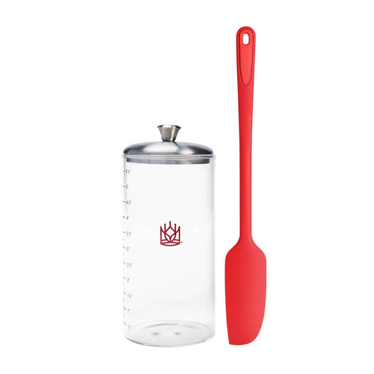 King Arthur Petite Glass Sourdough Crock and Spatula