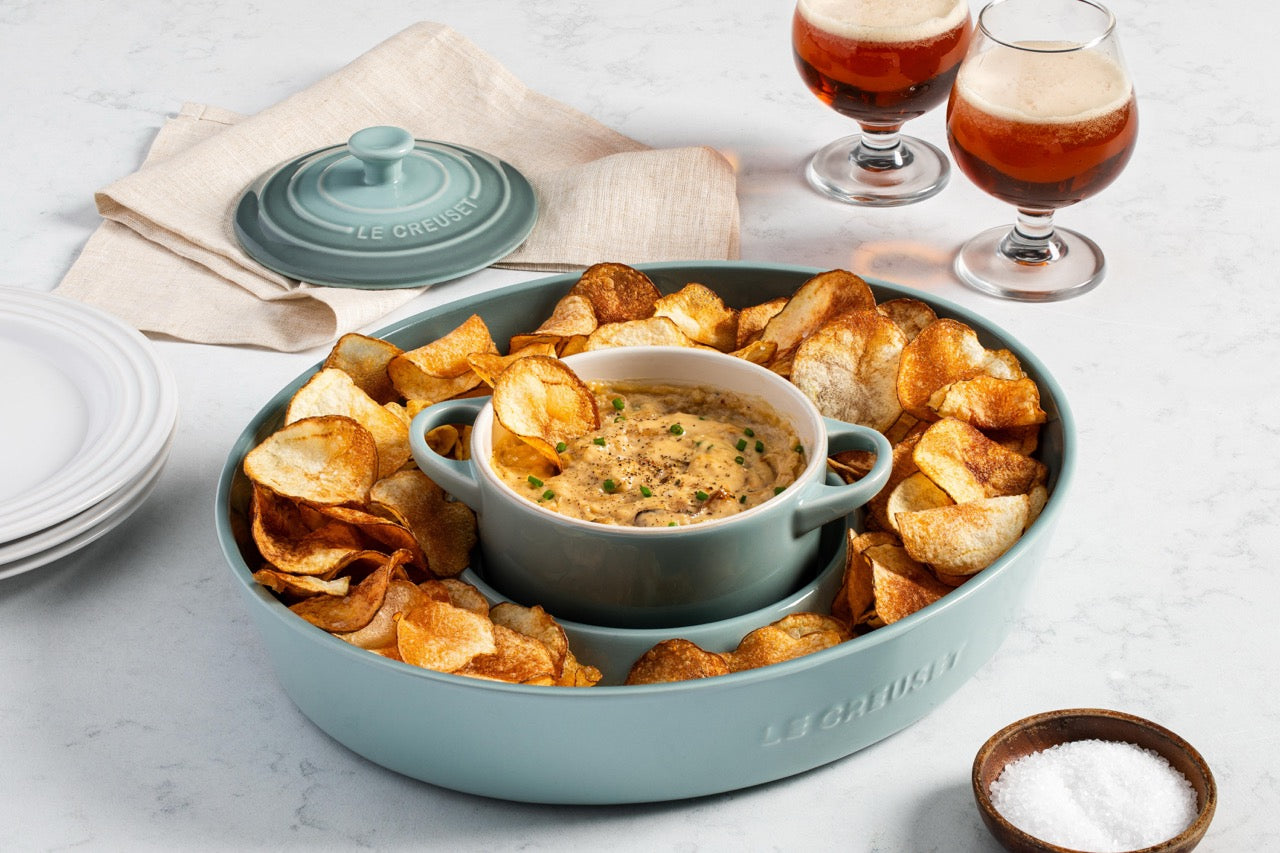 Le Creuset Chip and Dip Platter: Sea Salt