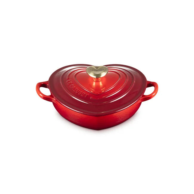 Le Creuset Heart Collection Shallow Cocotte: 1.25 QT, Cerise