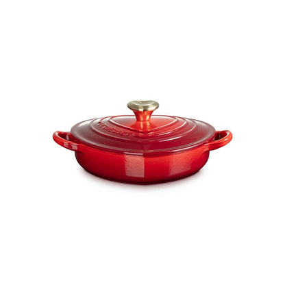 Le Creuset Heart Collection Shallow Cocotte: 1.25 QT, Cerise