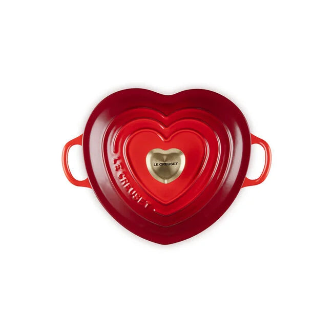 Le Creuset Heart Collection Shallow Cocotte: 1.25 QT, Cerise