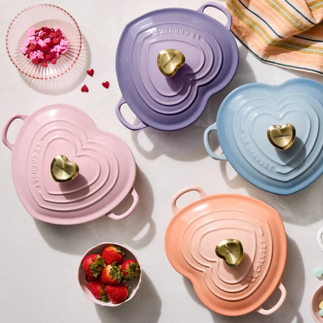 Le Creuset Heart Collection Shallow Cocotte: 1.25 QT, Chiffon Pink