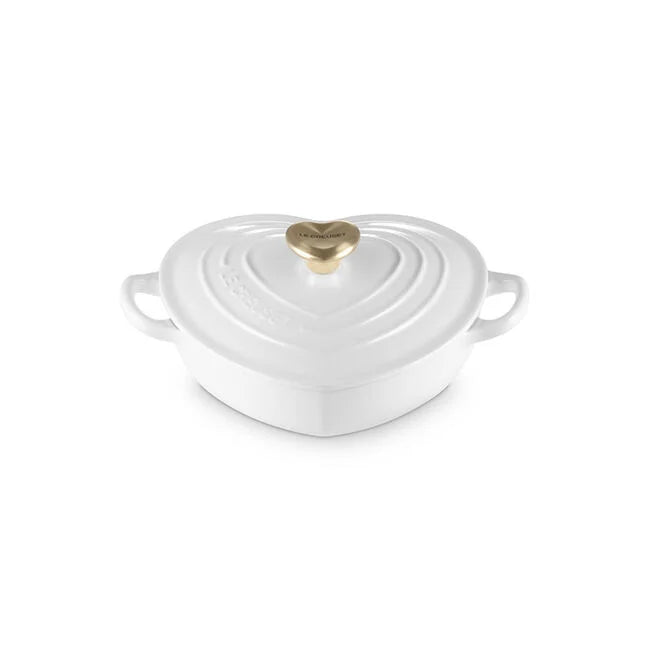 Le Creuset Heart Collection Shallow Cocotte: 1.25 QT, White
